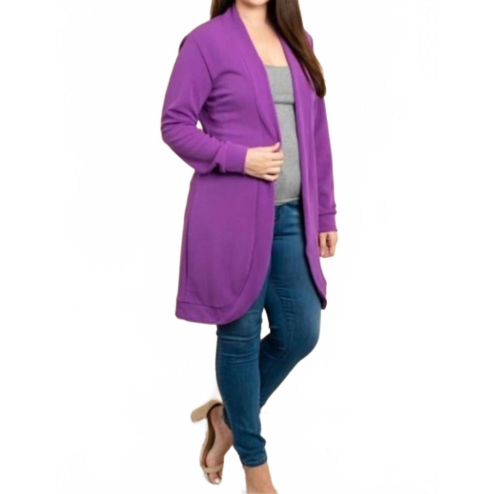 NEW DOUBLJU long cardigan in purple